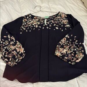 Collective Concepts Black Floral Blouse
